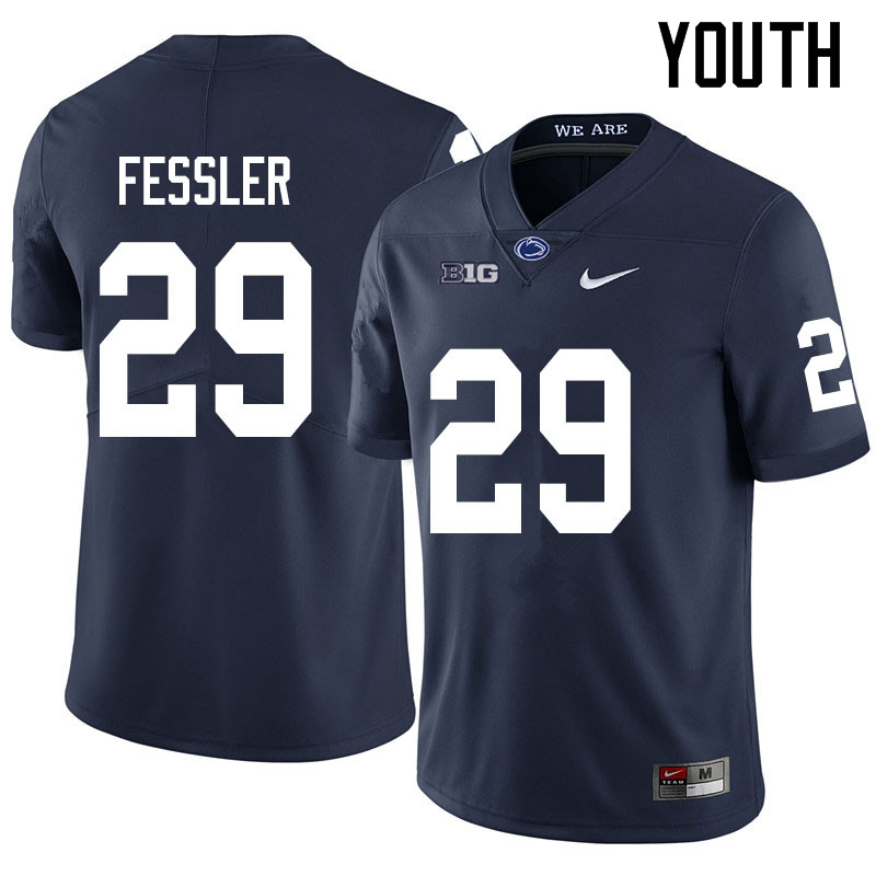 Youth #29 Henry Fessler Penn State Nittany Lions College Football Jerseys Sale-Navy